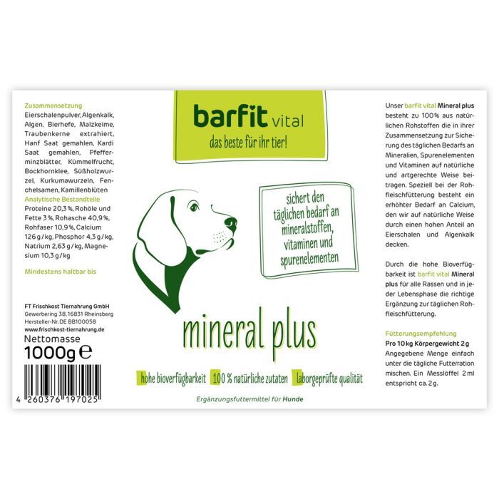 BARFIT VITAL MINERAL PLUS Hundefutter & Kauartikel BARFIT VITAL MINERAL PLUS Hundefutter & Kauartikel Hunde & Katzen Tiernahrung von Belcando und Leonardo
