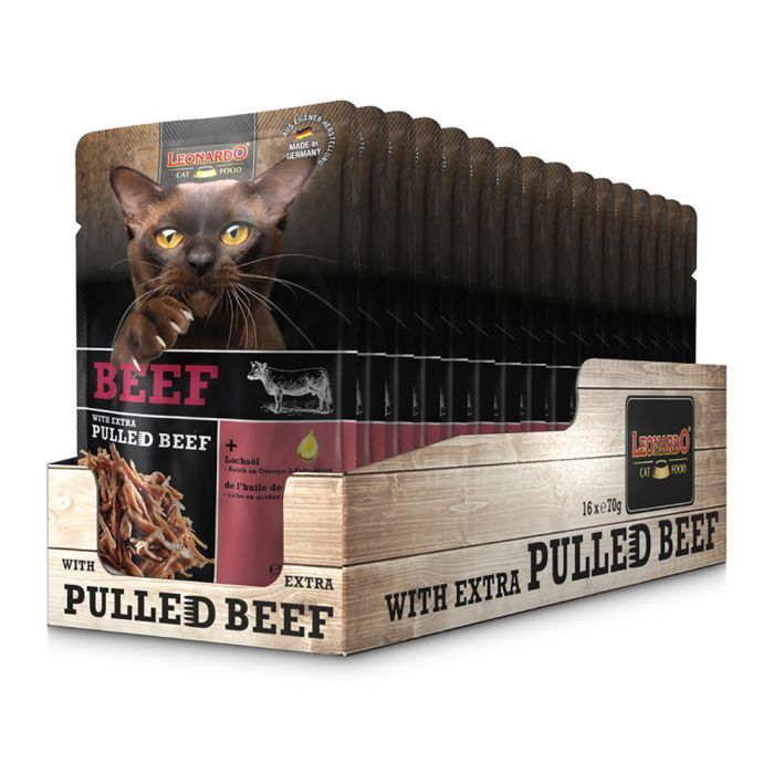LEONARDO BEEF + EXTRA PULLED BEEF Katzenfutter & Snacks LEONARDO BEEF + EXTRA PULLED BEEF Katzenfutter & Snacks Hunde & Katzen Tiernahrung von Belcando und Leonardo