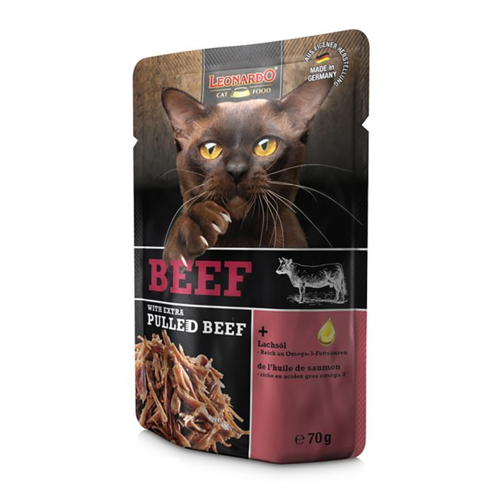 LEONARDO BEEF + EXTRA PULLED BEEF Katzenfutter & Snacks LEONARDO BEEF + EXTRA PULLED BEEF Katzenfutter & Snacks Hunde & Katzen Tiernahrung von Belcando und Leonardo