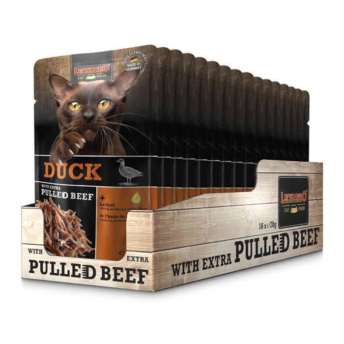 LEONARDO DUCK + EXTRA PULLED BEEF Katzenfutter & Snacks LEONARDO DUCK + EXTRA PULLED BEEF Katzenfutter & Snacks Hunde & Katzen Tiernahrung von Belcando und Leonardo