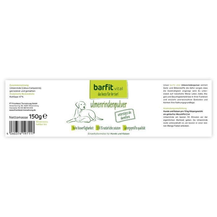 BARFIT VITAL ULMENRINDEN PULVER 150G Hundefutter & Zubehör BARFIT VITAL ULMENRINDEN PULVER 150G Hundefutter & Zubehör Hunde & Katzen Tiernahrung von Belcando und Leonardo
